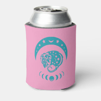 Celestial Crecent Moon Possum Whimsical Nature  Can Cooler