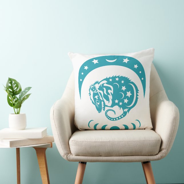 Celestial Crecent Moon Possum Whimsical Nature  Cushion (Chair)