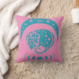 Celestial Crecent Moon Possum Whimsical Nature Cushion