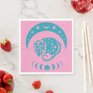 Celestial Crecent Moon Possum Whimsical Nature  Napkin