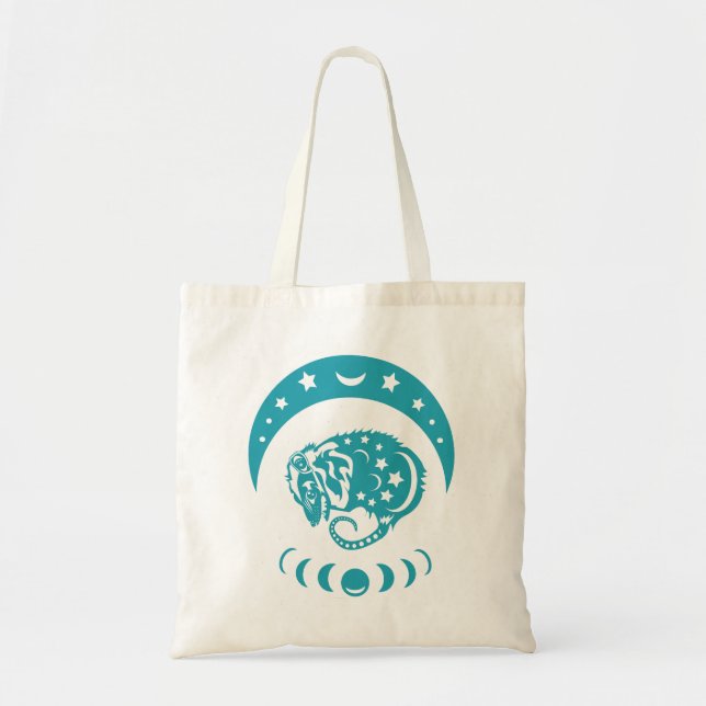 Celestial Crecent Moon Possum Whimsical Nature  Tote Bag (Front)