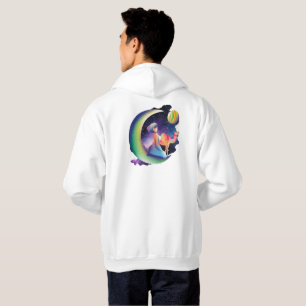 Celestial Crescent: Moon Goddess & Space Camel Hoodie