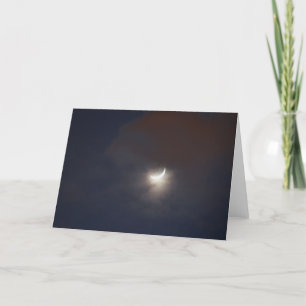 Celestial Crescent Moon Photograph Card