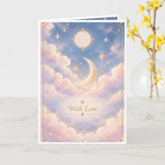 Celestial Crescent Moon & Stars Celebration Detail Card
