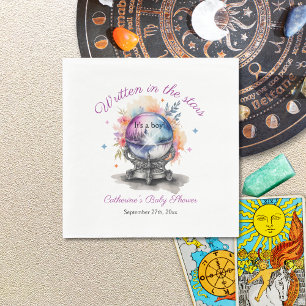 Celestial Crystal Ball Astrology Baby Shower Napkin