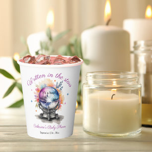 Celestial Crystal Ball Astrology Baby Shower Paper Cups
