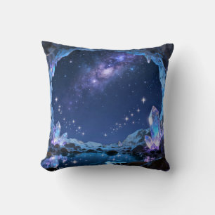 Celestial Crystal Cave Throw Pillow