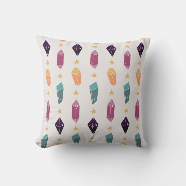 Celestial Crystals and Stars Cushion (Front)