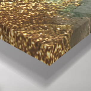 Celestial Currents – Abstract Gold & Emerald Canva Canvas Print