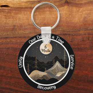 Celestial Custom Sobriety Milestone Gift  Key Ring