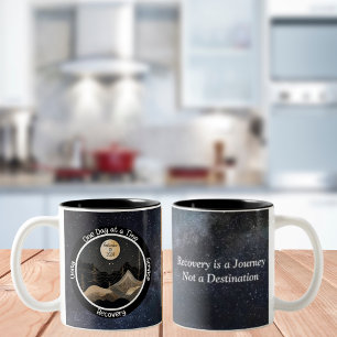 Celestial Custom Sobriety Milestone Gift Two-Tone Coffee Mug