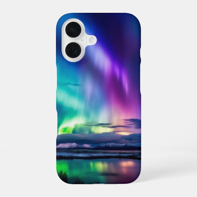 Celestial Dance: The Magic of the Aurora Borealis iPhone 16 Case (Back)