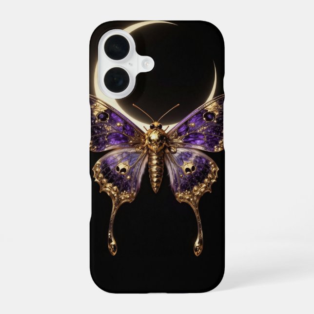 Celestial Death Moth Crescent Moon Phone Case (Back)
