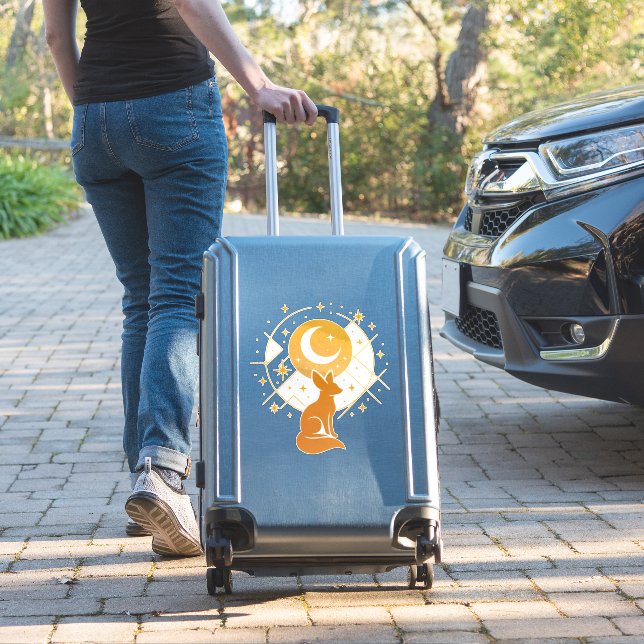 Celestial Desert Fox – Moon and Stars Cosmic  (Suitcase Insitu)