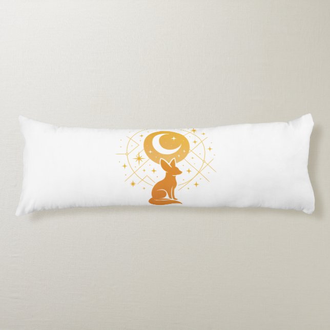 Celestial Desert Fox – Moon and Stars Cosmic  Body Cushion (Front)