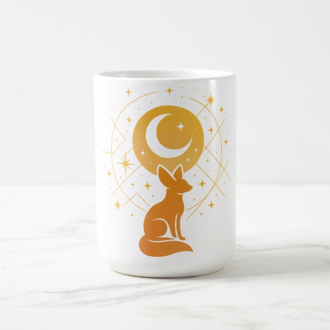 Celestial Desert Fox – Moon and Stars Cosmic  Coffee Mug (Center)