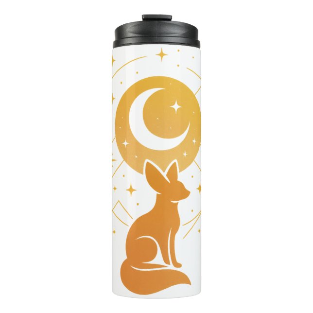 Celestial Desert Fox – Moon and Stars Cosmic  Thermal Tumbler (Front)
