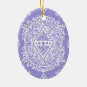 Celestial Diamond Mandala Ceramic Tree Decoration