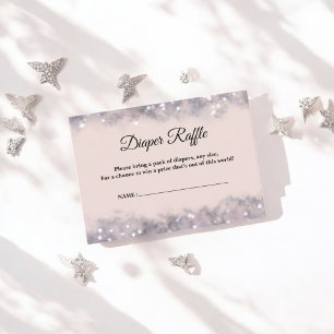 Celestial Diaper Raffle Pink Baby Shower Enclosure Card