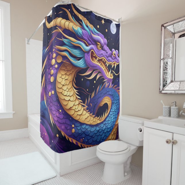 celestial dragon shower curtain (In Situ)