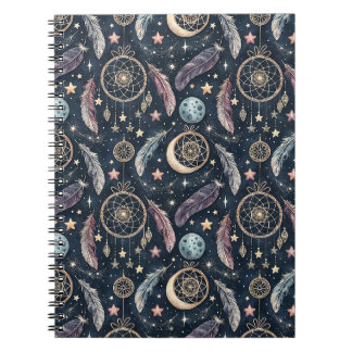 Celestial Dreamcatcher & Starry Night Art Pattern Notebook