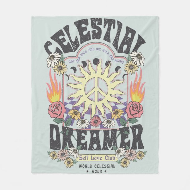 CELESTIAL DREAMER SUN ROSE TSHIRT graphic DESIGNhi Fleece Blanket (Front)