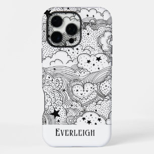 Celestial Dreams Doodles Personalised iPhone 16 Pro Max Case