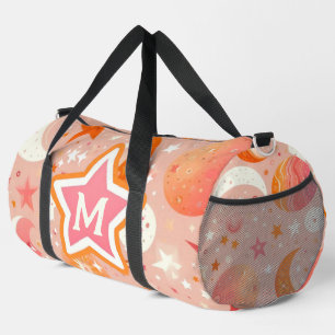 Celestial Dreams Orange and Pink Monogram Duffle Bag
