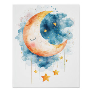 Celestial Dreams Watercolor Poster