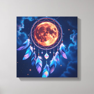 Celestial Eclipse Dreamcatcher Canvas Print