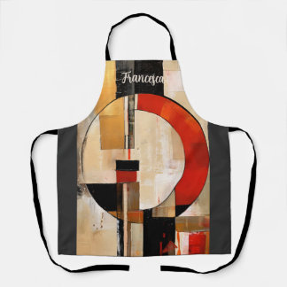 Celestial Elegance: Abstract Exploration in Beige Apron