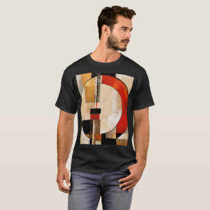 Celestial Elegance: Abstract Exploration in Beige T-Shirt