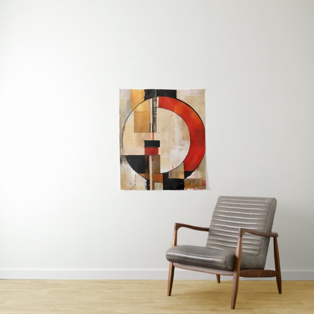 Celestial Elegance: Abstract Exploration in Beige Tapestry (In Situ)