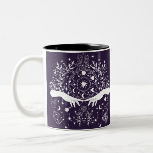 Celestial Elegance: Moon Goddess Design Two-Tone Coffee Mug