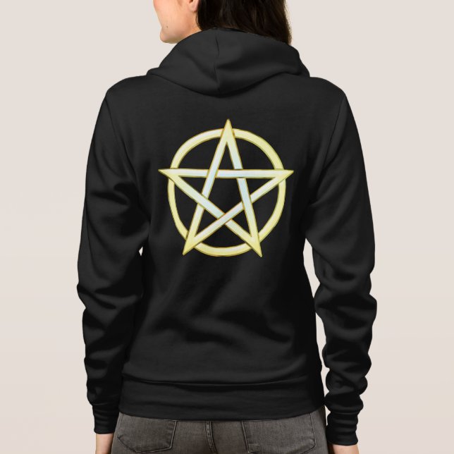 Celestial Elegance: Pearl Pentagram Hoodie (Back)