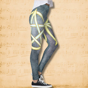 Celestial Elegance: Pearl Pentagram Leggings