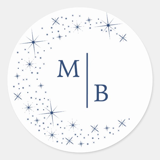 Celestial Elegant Moon White Wedding Envelope Seal (Front)