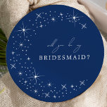 Celestial Elegant Wedding Moon Bridesmaid Proposal Invitation<br><div class="desc">Invite your bridesmaids to a night of romance and starlight with this Celestial Elegant Wedding Bridesmaid Proposal Card from the Celestial Elegant Wedding Collection. Featuring a deep navy blue background adorned with twinkling stars and refined typography, this modern celestial design is perfect for couples who love a minimalist yet luxurious...</div>