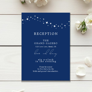 Celestial Elegant Wedding Navy Blue  Reception Enclosure Card