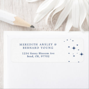 Celestial Elegant Wedding White Return Address