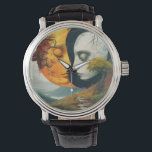 "Celestial Embrace: Sun & Moon Wrist Watch" Watch<br><div class="desc">Adorn your wrist with the eternal dance of the Sun and Moon against a backdrop of the night sky. This wristwatch is not just a timepiece; it's a symbol of cosmic harmony and everlasting love. Let the celestial couple guide you through your day, reminding you of the beauty and balance...</div>