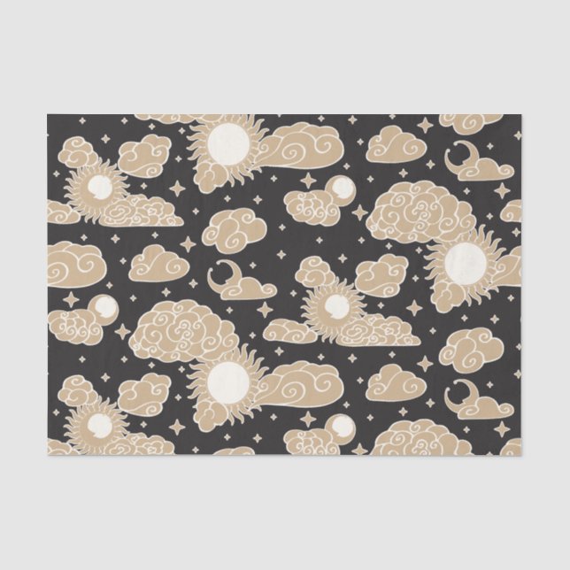 Celestial Engraving Toile (Solar Corona) Tissue Paper (Front)