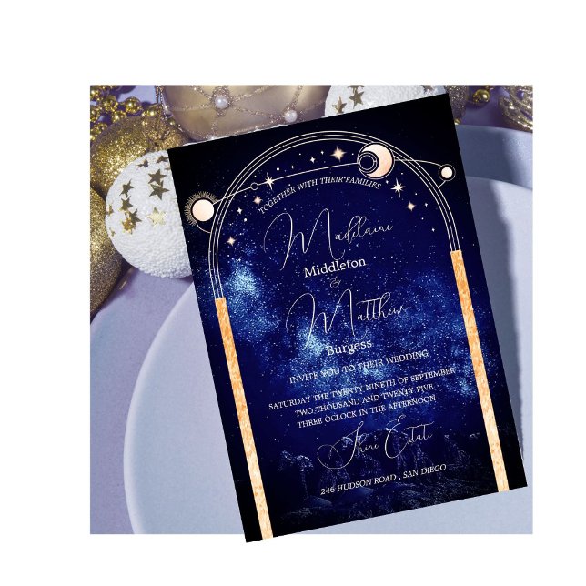Celestial  Evening  Chic Elegant Wedding Invitation (Creator Uploaded)