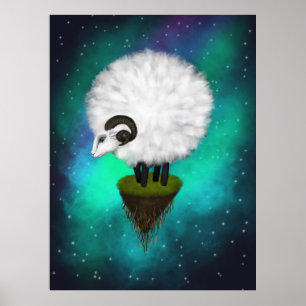 Celestial Ewe: Grazing Among the Stars Poster