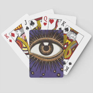Celestial Eye Moon Stars Art Nouveau Playing Cards