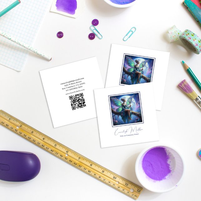 Celestial Fairy Jewellery Delights Square Business Card (Creator Uploaded)
