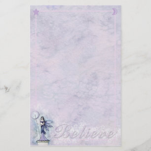 Celestial Fairy Moon Stars 'Believe' Stationary Stationery