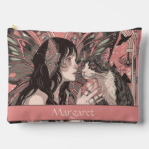 Celestial Fairy with Cat Peach Art Deco Personal