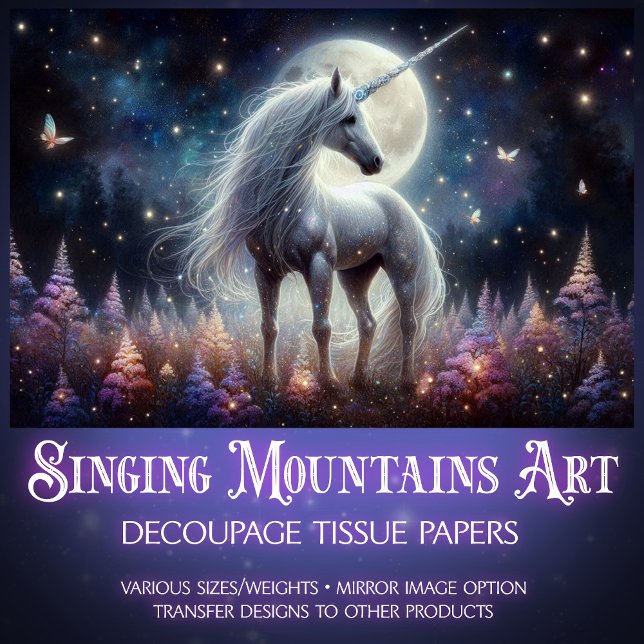 Celestial Fairycore Unicorn Glow Decoupage  Tissue Paper (Creator Uploaded)