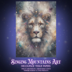 Celestial Fantasy Lion Craft Decoupage Tissue Paper